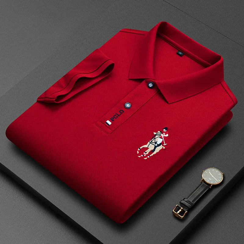 Summer Men's Business Short Sleeve Polo Neck Cotton T-shirt Youth Fashion Solid Embroidered Polo Shirt Top T-shirt M-4xl