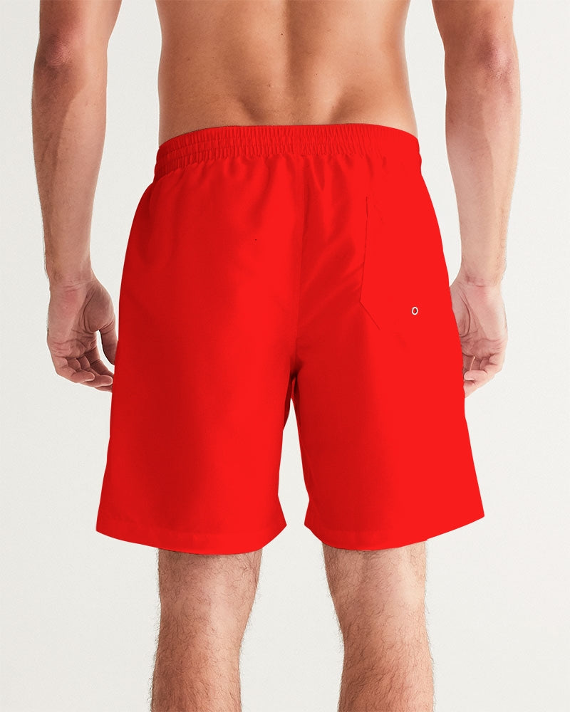 Feuerrote 7"= 18 cm, Klassische Herren-Badeshorts