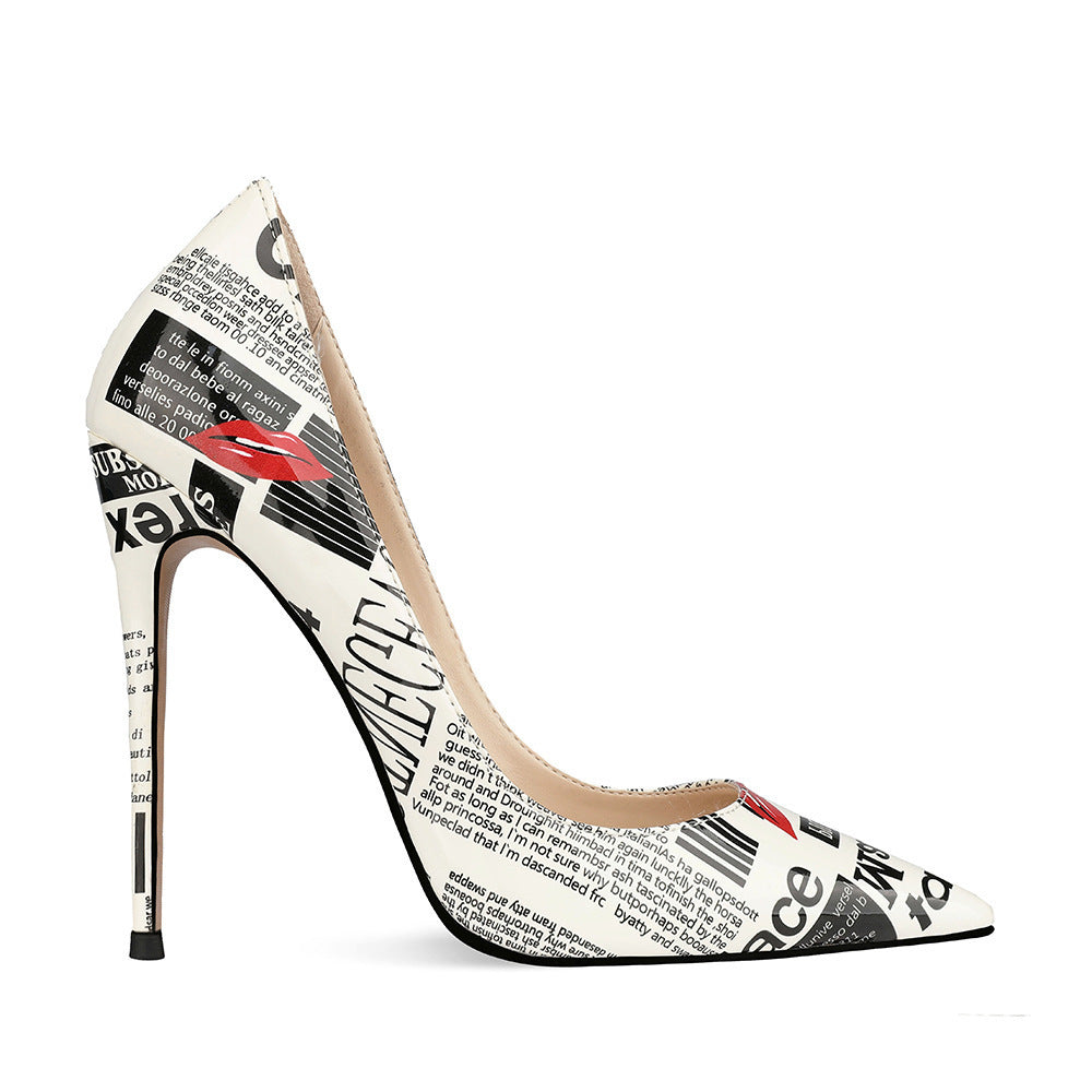 Graffiti Fashion High Heels für Damen – Stilvolle Spitzentoe Stilettos für den perfekten Auftritt