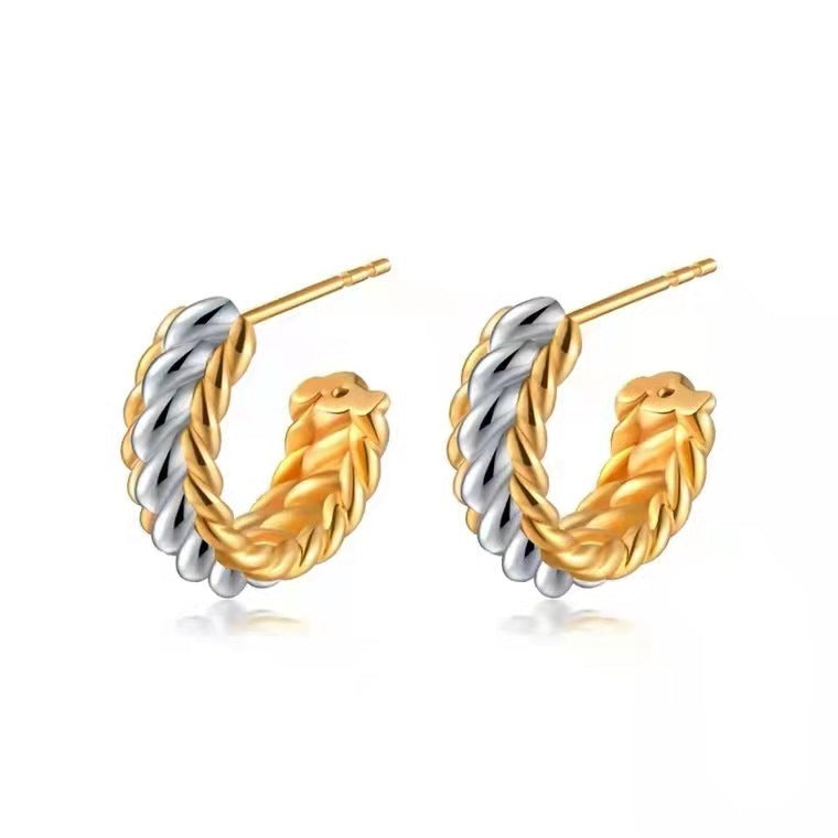 18K Gold Braided Earrings