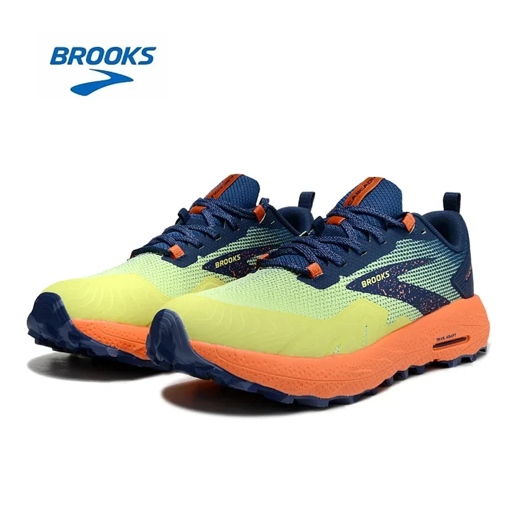 BROOKS Cascadia 17 Light yellow green Running Shoes Women Men Long-Distance Road Sport Training Casual Sneakers