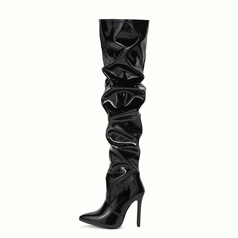 Damen Overknee-Stiefel – Modische High Heel Party Boots mit spitzem Zeh