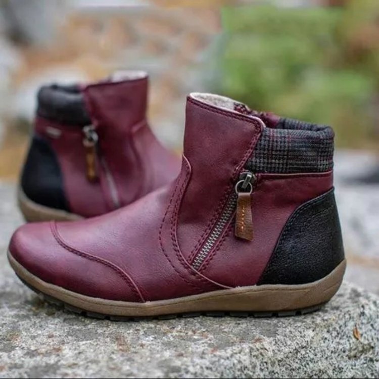 Damen Retro Stiefeletten mit seitlichem Reißverschluss – Stilvoll und Komfortabel