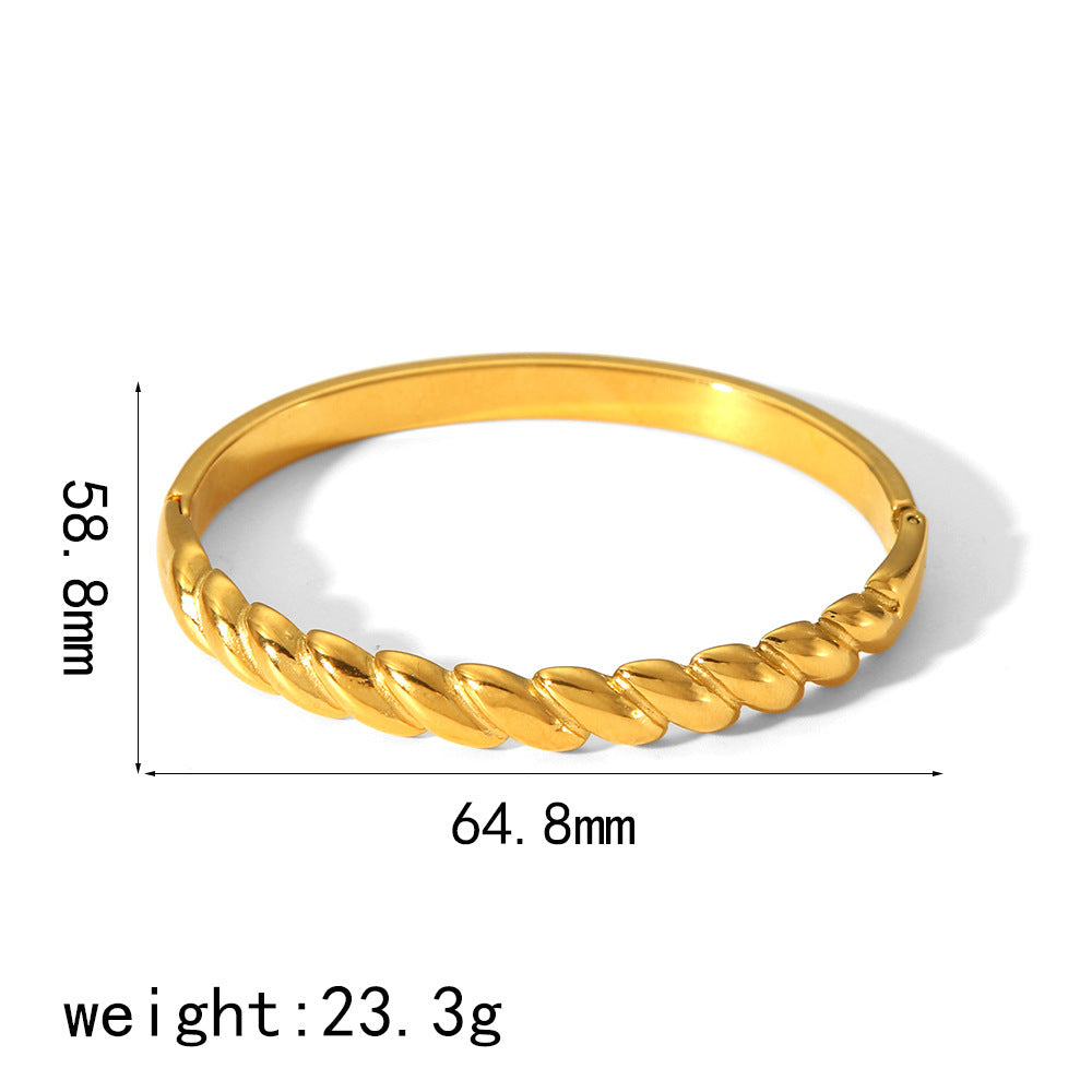 18K Gold Offenes Titanstahl-Armband – Stilvoll und Modern