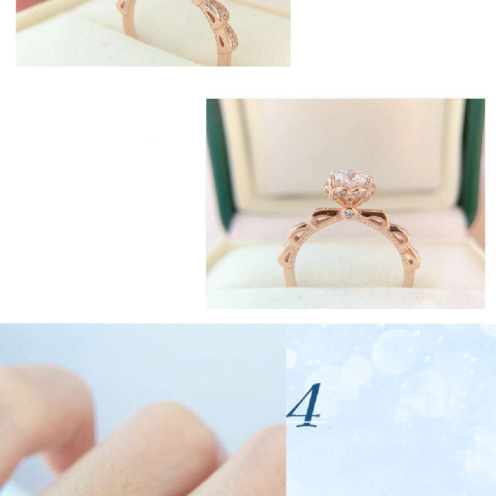 Moissanite Champagne Gold Diamond Ring – Ethnic Style for Women