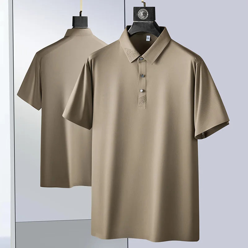 Hochwertiges Business-Casual-Kleidungsstück – Elastisches, Glattes Polo-Shirt für Herren