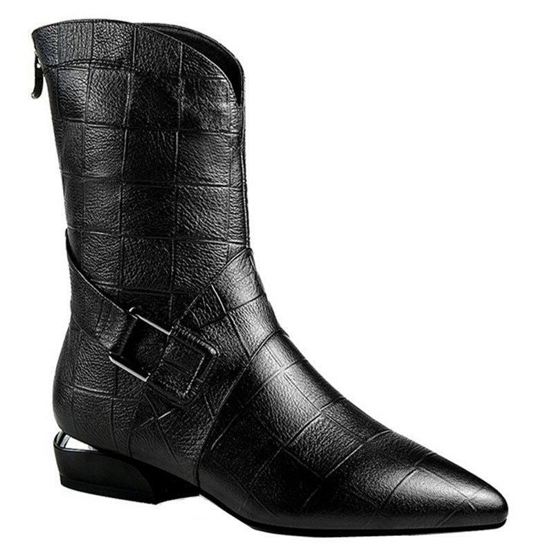 Damen Stiefel – Bequeme Flache Schuhe in großen Größen