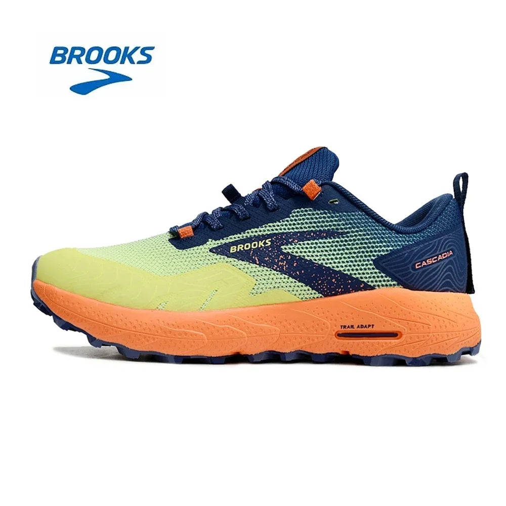 BROOKS Cascadia 17 Light yellow green Running Shoes Women Men Long-Distance Road Sport Training Casual Sneakers