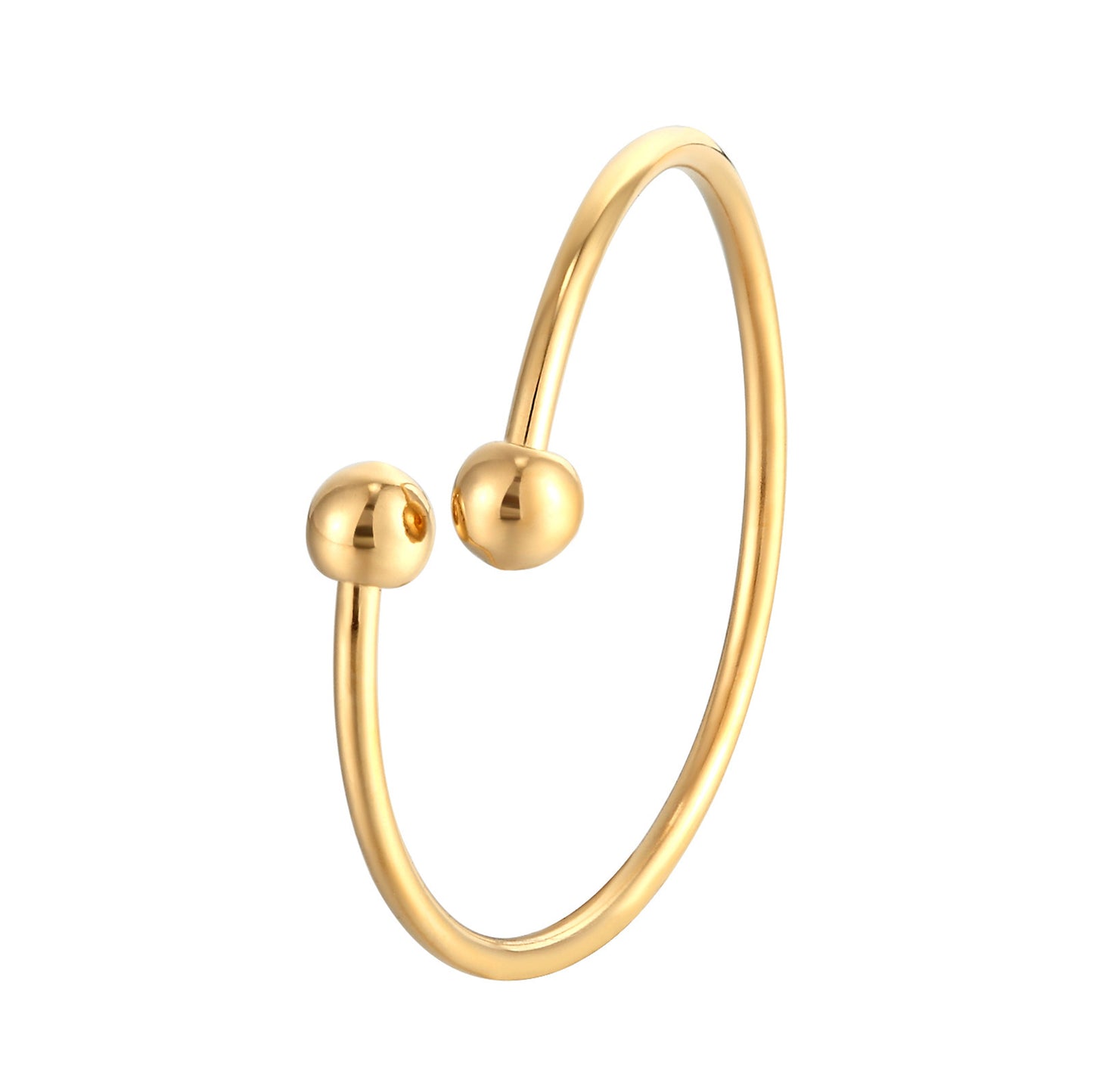 Goldener Titanstahl-Ring – Geometrisches Design für Damen