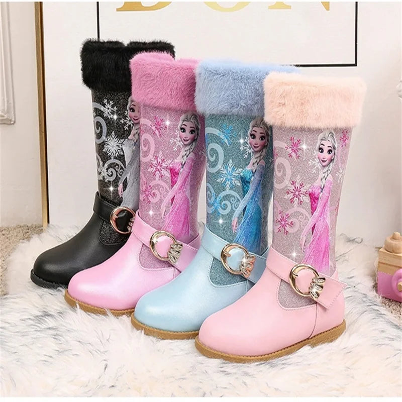 Magical Elsa Princess Winter Boots for Girls – Warm and Stylish Through the Cold Season