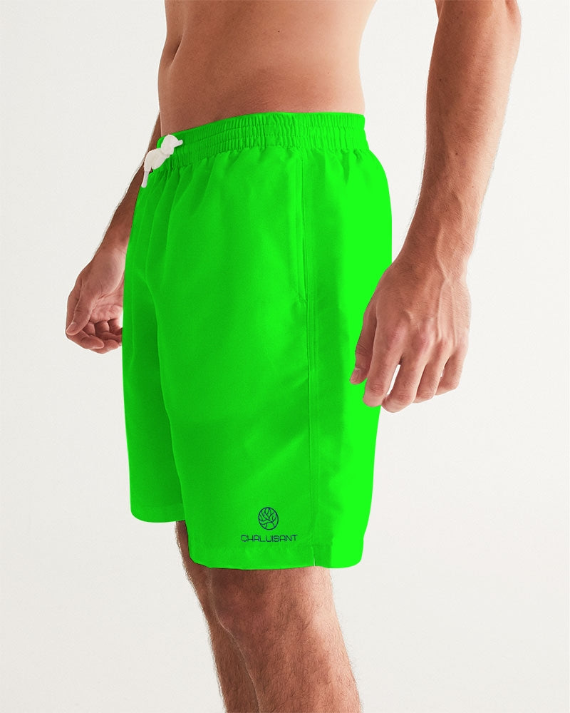 Neon Green 7" Classic Men Swim Trunk