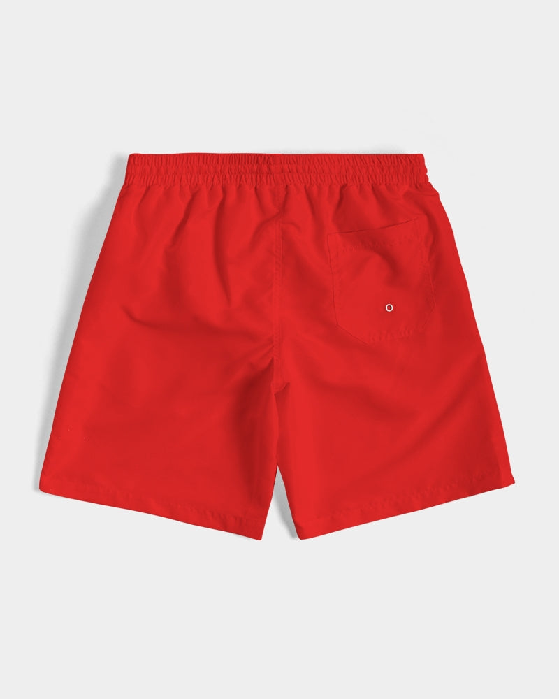 Feuerrote 7"= 18 cm, Klassische Herren-Badeshorts