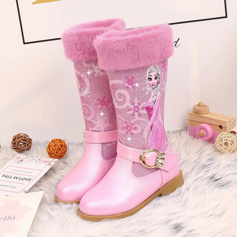 Magical Elsa Princess Winter Boots for Girls – Warm and Stylish Through the Cold Season