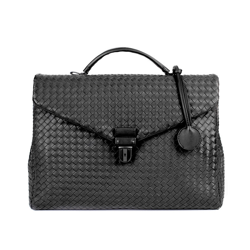 Herren-Business-Handtasche – Elegantes Design mit Flechtmuster