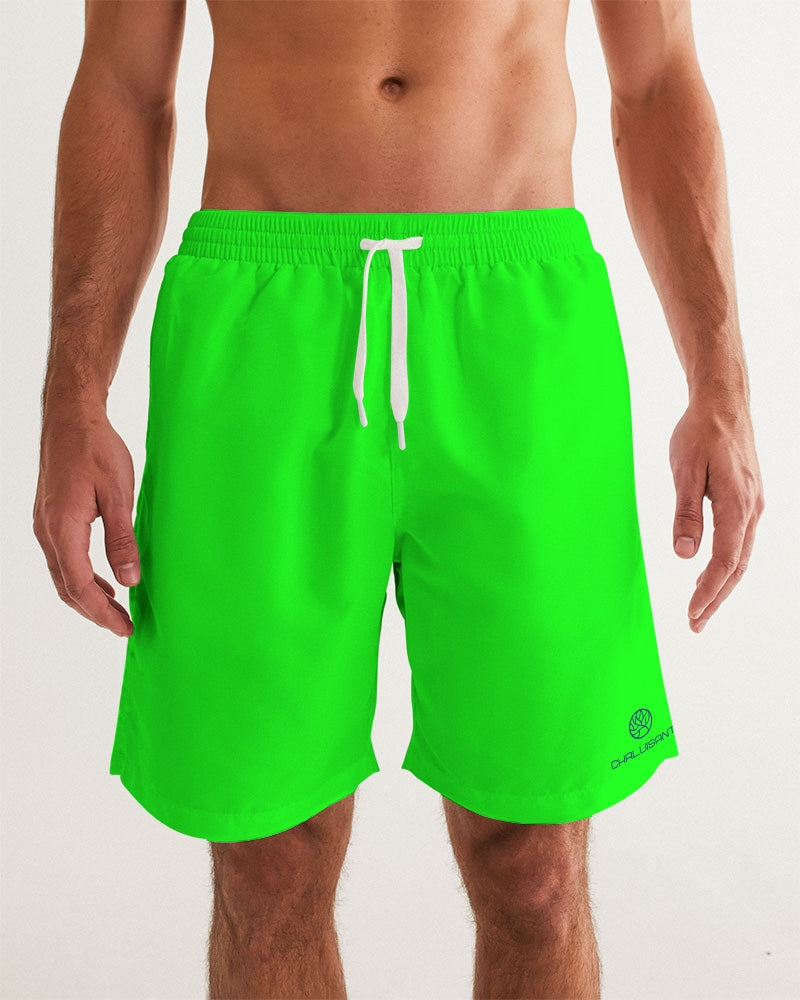 Neon Green 7" Classic Men Swim Trunk