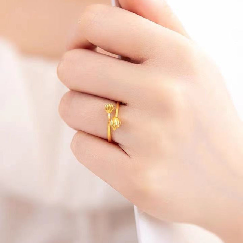 18K Gold Zwei-Welten-Ring – Eleganz und Moderne vereint