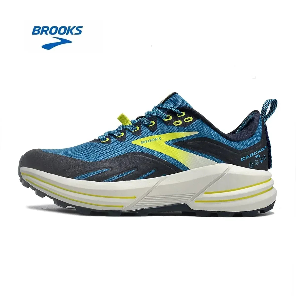 BROOKS Cascadia 16 Running Shoes Yellow Black Grenadine Men Women Long-Distance Road Sport Training Casual Sneakers