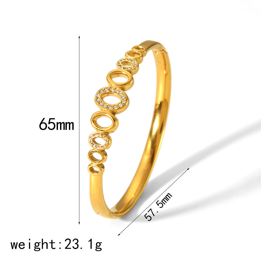 18K Gold Offenes Titanstahl-Armband – Stilvoll und Modern