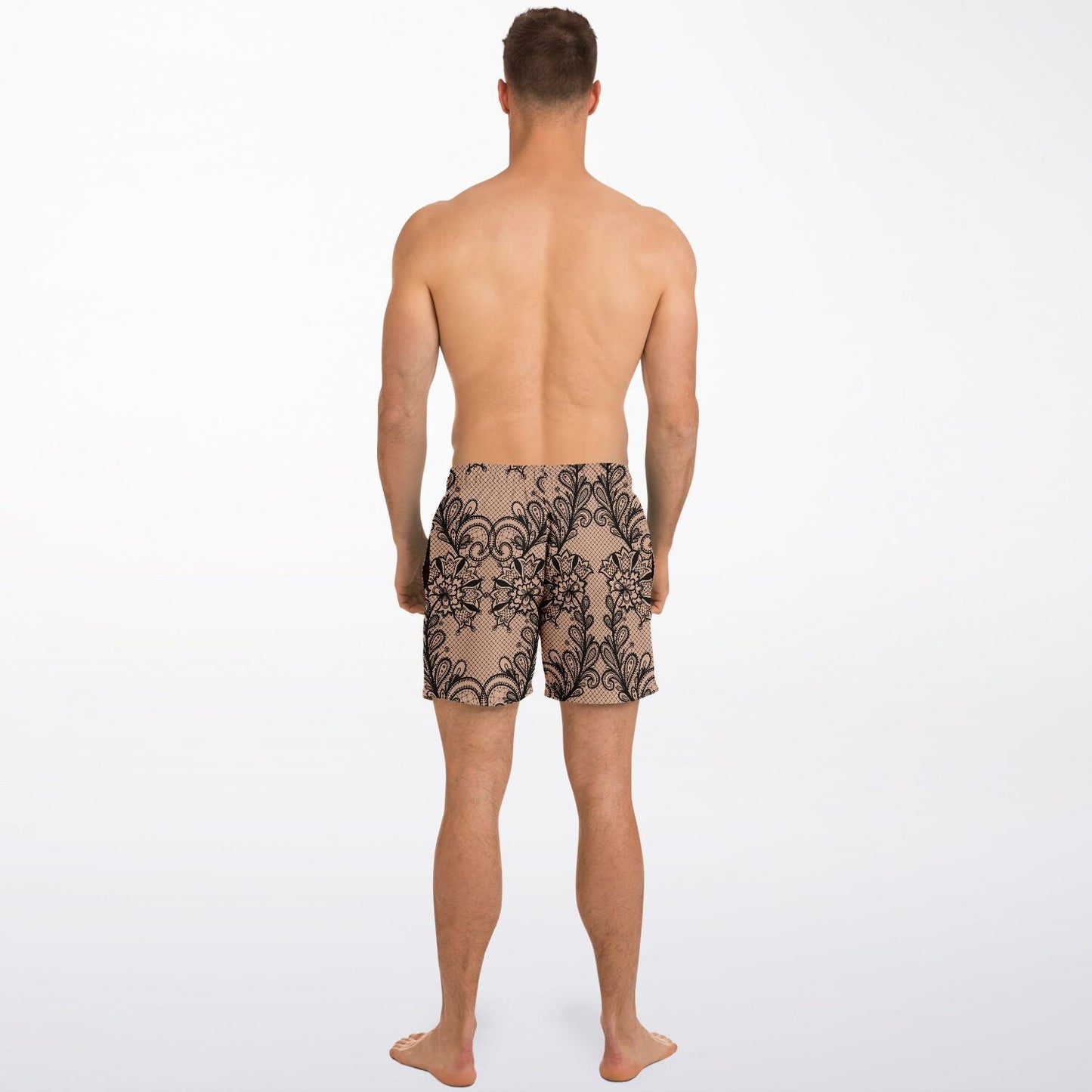 Schwarze & Nude Spitzen-Boxershorts für Herren