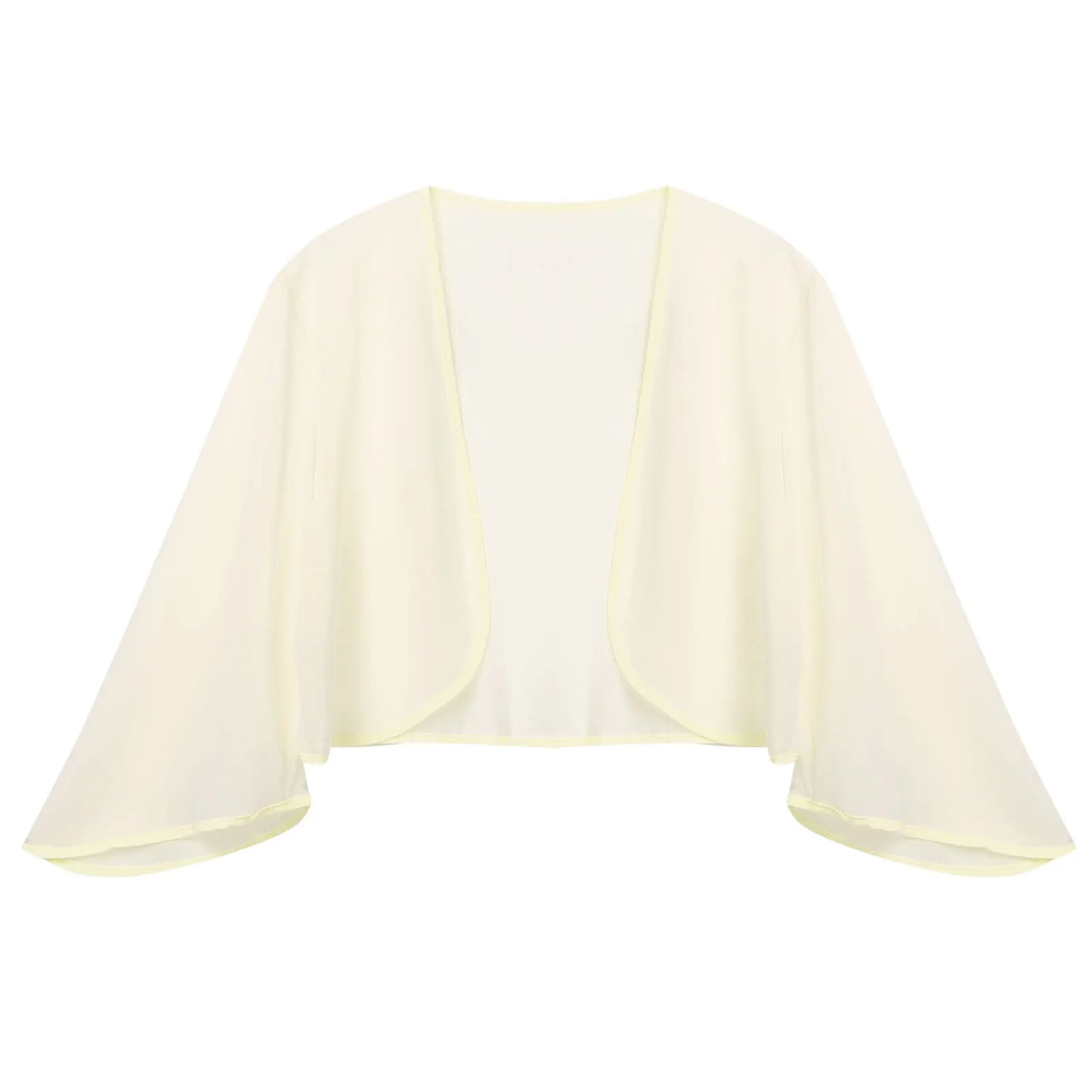 Damen Eleganter Rüschen-Bolero Shrug – Halbarm Chiffon Kurzjacke für Abendkleider, Hochzeiten und Partys