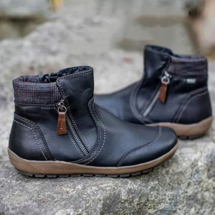 Damen Retro Stiefeletten mit seitlichem Reißverschluss – Stilvoll und Komfortabel