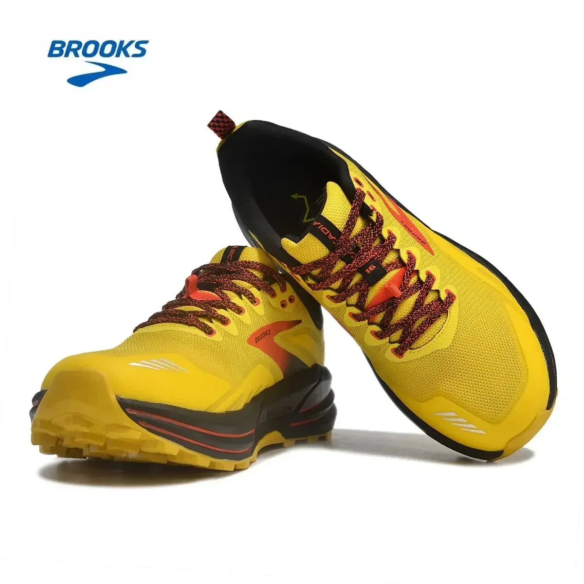 BROOKS Cascadia 16 Running Shoes Yellow Black Grenadine Men Women Long-Distance Road Sport Training Casual Sneakers