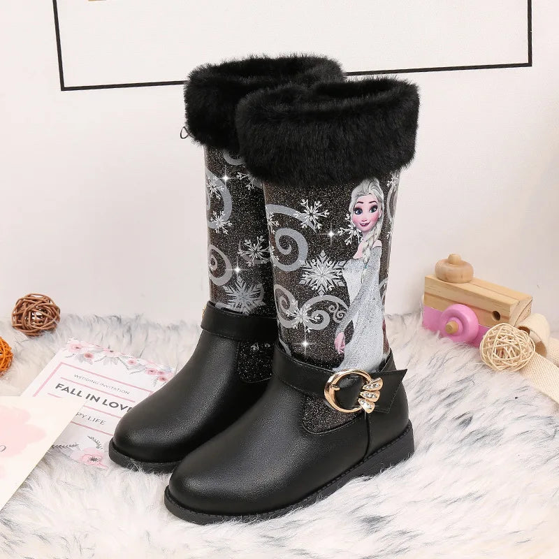 Magical Elsa Princess Winter Boots for Girls – Warm and Stylish Through the Cold Season