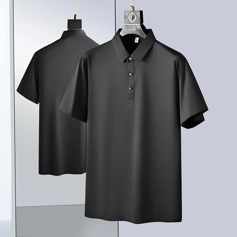 Hochwertiges Business-Casual-Kleidungsstück – Elastisches, Glattes Polo-Shirt für Herren