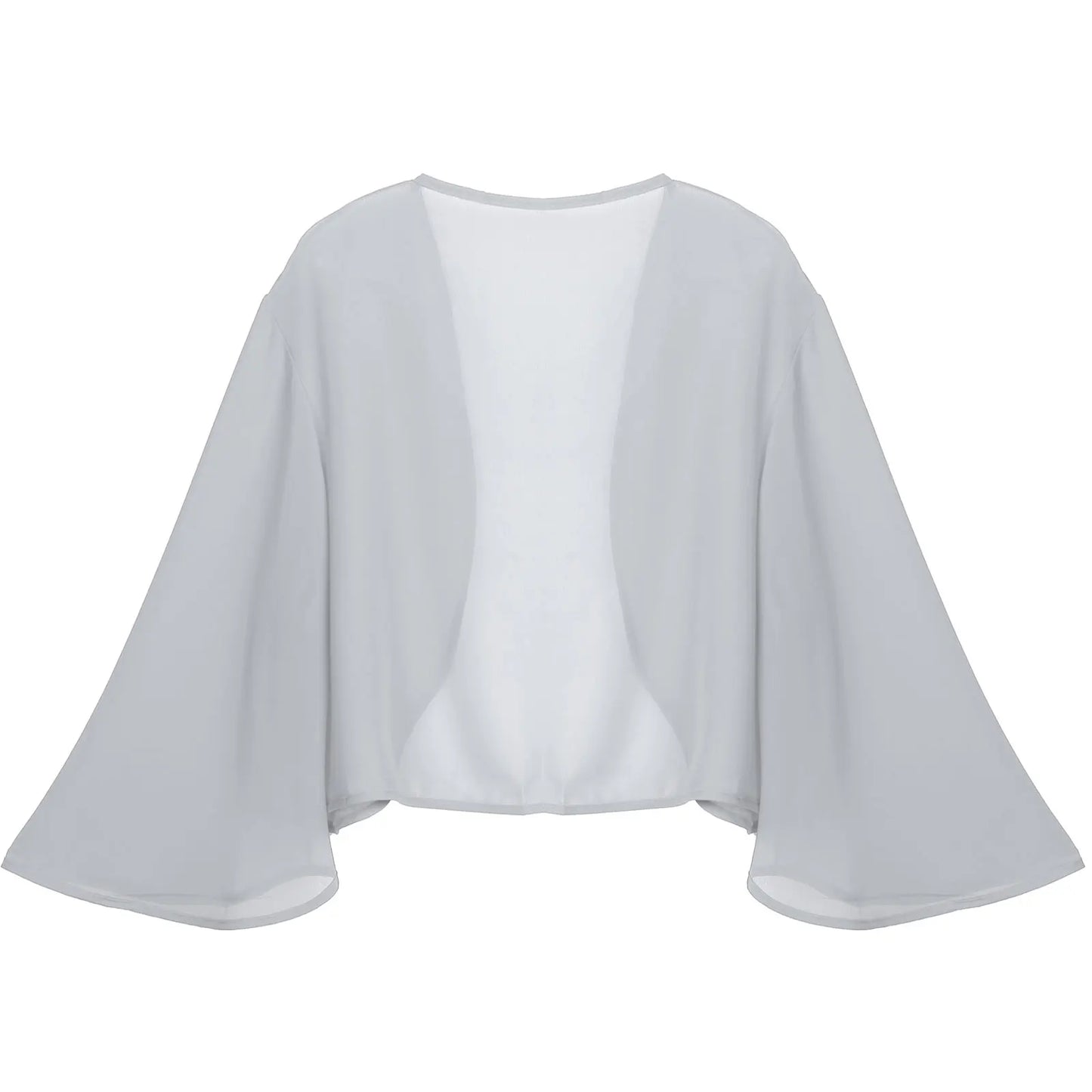 Damen Eleganter Rüschen-Bolero Shrug – Halbarm Chiffon Kurzjacke für Abendkleider, Hochzeiten und Partys