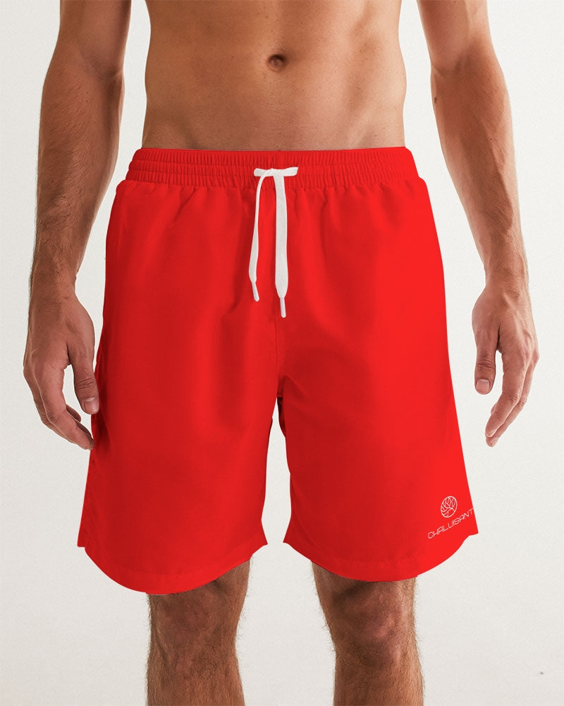 Feuerrote 7"= 18 cm, Klassische Herren-Badeshorts